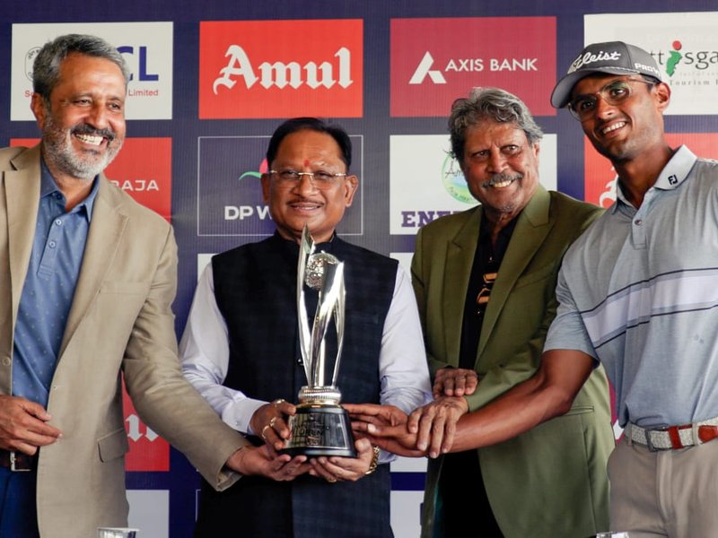 Professional Golf Tour of India (PGTI) President Kapil Dev and Chhattisgarh Chief Minister Vishnu Deo Sai inaugurate Nava Raipur Open 2026 on Tuesday. Photo credit: PGTI