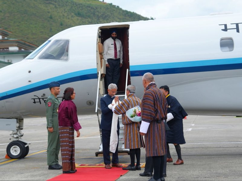 EAM Jaishankar receives warm welcome as he arrives in Bhutan for two-day visit