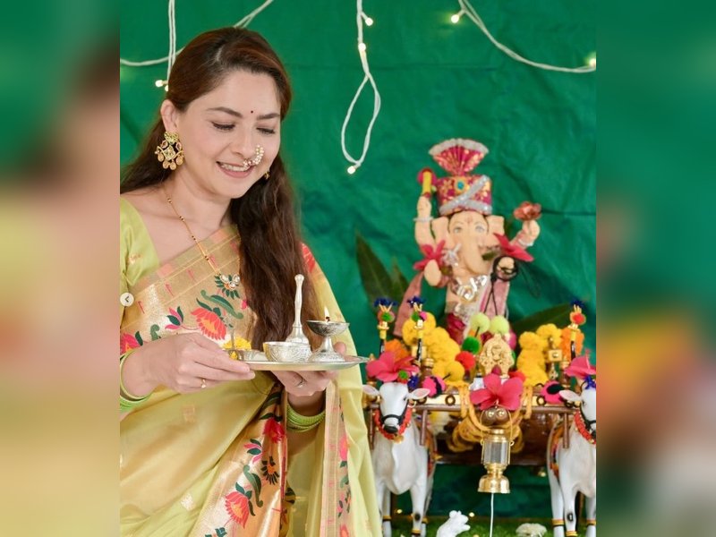 Sonalee Kulkarni talks about family’s eight-year Ganpati tradition, shares this year’s farmer-themed idol