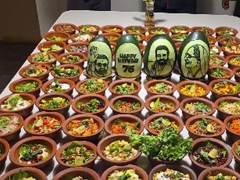 76 dishes, portraits of PM Modi and mother on a watermelon: TN chef's unique greeting for 76th birthday