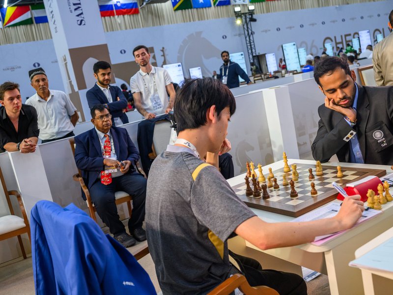 Arjun Erigaisi stunned by little-known Thai as Indian men start with a 3-1 win in round one of the 46th Chess Olympiad in Samarkand, Uzbekistan. Photo credit: FIDE