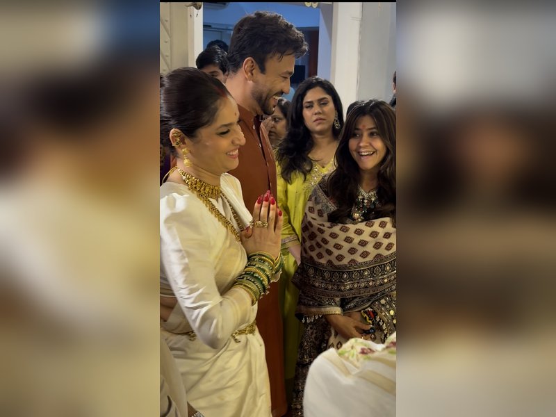 Ankita Lokhande explains Ekta Kapoor the significance of Gauri Poojan during Ganesh Chaturthi 