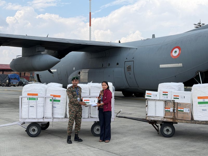 India hands over additional relief supplies to flood-hit Nepal