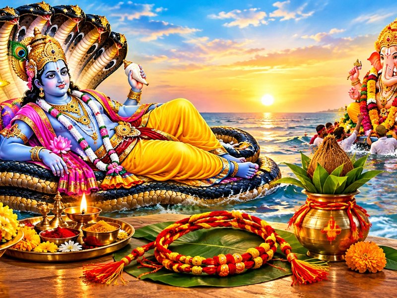समुद्र मंथन से जुड़ी है अनंत चतुर्दशी की कथा, निभाई जाती है भगवान को खोजने की रस्म