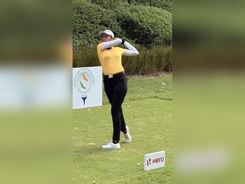 Young star Anvvi Dahiya takes the lead after two rounds in 13th Leg of the Women’s Professional Golf Tour in Gurugram on Thursday. Photo credit: WPGT