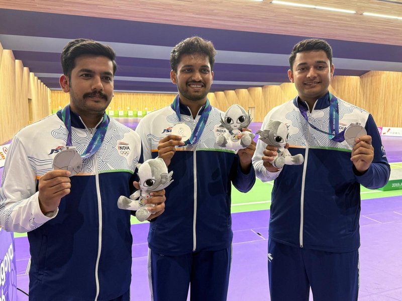 Asian Games: Aishwary, Niraj miss out on individual medal after 50m rifle 3P team silver (Credit: NRAI)