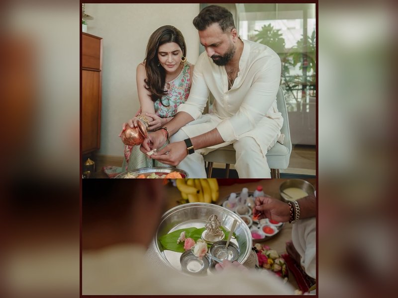 Karishma Tanna shares glimpses of Ganpati celebrations with husband Varun Bangera and Ekta Kapoor