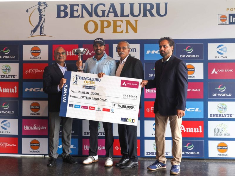 Khalin Joshi bags back-to-back wins with five-shot triumph, claims fourth title of season in the Bengaluru Open 2026 at the Karnataka Golf Association (KGA) in Bengaluru on Friday. Photo credit: PGTI