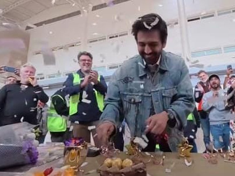 Kartik Aaryan celebrates National Award Win with 'Captain India' team during London shoot 