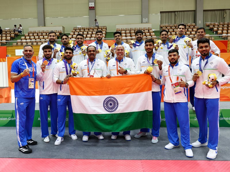 ‘Khali pet gold jita hai,’ says captain Pawan Sehrawat after India beat Iran in the final to claim the kabaddi gold medal in the Asian Games 2026 in Aichi on Saturday. Photo credit: IANS