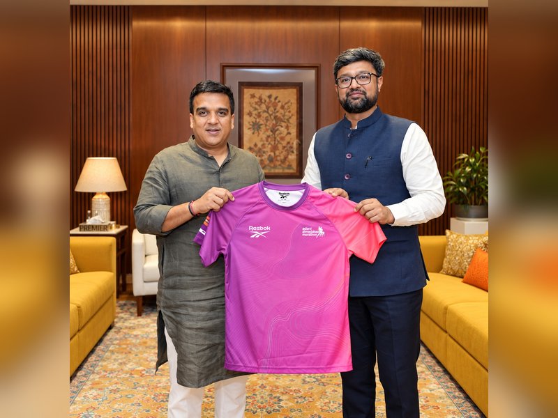 Gujarat Deputy Chief Minister Harsh Sanghavi backs 10th edition of Adani Ahmedabad Marathon, to be held on November 29.  Photo credit: Adani Sportsline