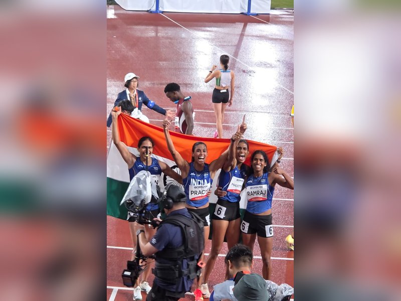 Asian Games: Vithya anchors India to 4x400m gold as women’s relay team end track gold wait (Credit: X/AFI)