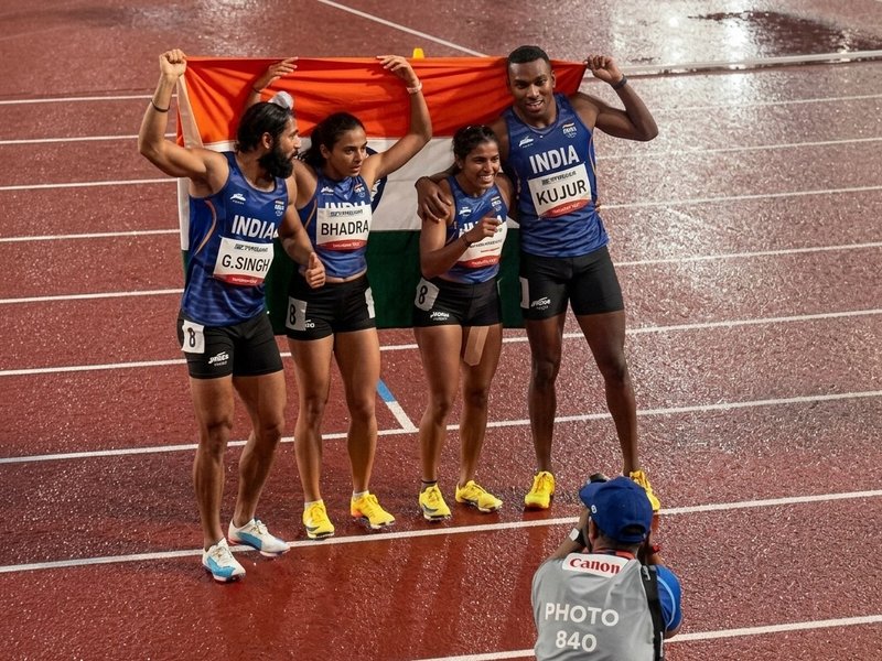 एशियन गेम्स: भारतीय टीम ने मिक्स्ड 4x100 मीटर रिले में 'नेशनल रिकॉर्ड' के साथ जीता ब्रॉन्ज