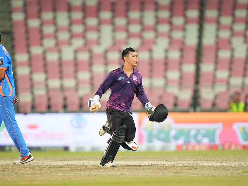 Vishal Dangwal creates history with fastest fifty, steals the show for USN Indians in Tuesday's fixtures in the Uttarakhand Premier League (UPL) 2026 at the Rajiv Gandhi International Cricket Stadium in Dehradun on Tuesday. Photo credit: UPL 