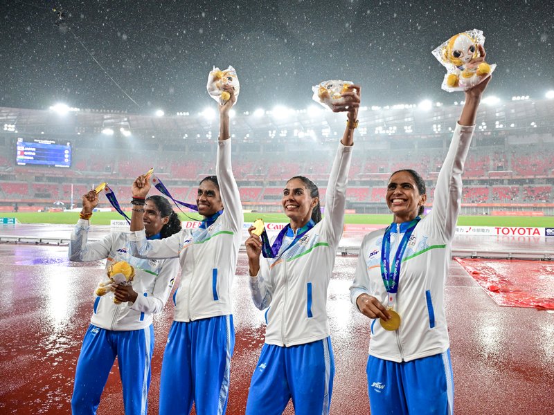 Prime Minister Narendra Modi congratulates women’s 4x400m relay team on historic gold medals in the Asian Games 2026 in Nagoya in Japan on Tuesday. Photo credit: IANS 