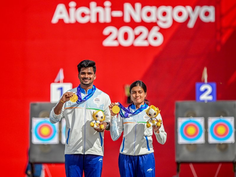 Asian Games: Prez Murmu, Sports Min Mandaviya hail Chikitha-Sahil on compound mixed team gold