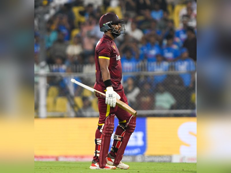 'Margin for error is so slim', says Shai Hope as he urges bowlers to step up after Guwahati heartbreak following their defeat to India in a high-scoring slug-fest in the second ODI on Wednesday. Photo credit: IANS  