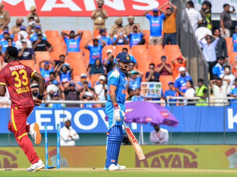 'Believe in yourself', Virat Kohli while giving ODI cap to Anshul Kamboj ahead of the third ODI against the West Indies Photo credit: IANS 