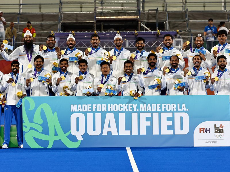India men defend hockey gold for the first time with stellar 5-1 win, qualify for LA 2028 in the final played on Friday. Photo credit: IANS