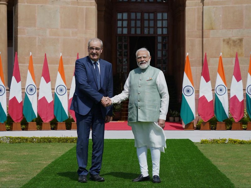 PM Modi Met Swiss President at Hyderabad House