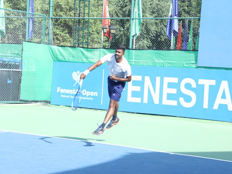 Suraj Prabodh stuns 2nd seed Aditya Balsekar; top-seeded Sureshkumar/Sinha reach quarterfinals of the 31st Fenesta Open National Tennis Championship at the DLTA Complex in New Delhi on Tuesday. Photo credit: Fenesta Open 