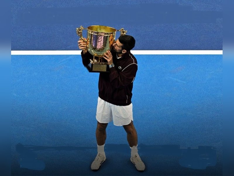 Novak Djokovic wins record seventh title after Alex de Minaur retires during the second set of their championship match in Beijing on Tuesday. Photo credit: ATP Tour