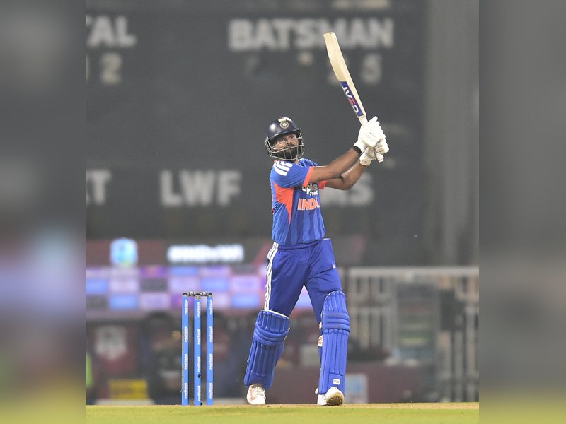 Shreyas Iyer’s historic ton, Naman Dhir’s three-for power India to an eight-wicket win against the West Indies in the first T20I at the BRSABV Ekana Cricket Stadium in Lucknow on Tuesday.  Photo credit: IANS