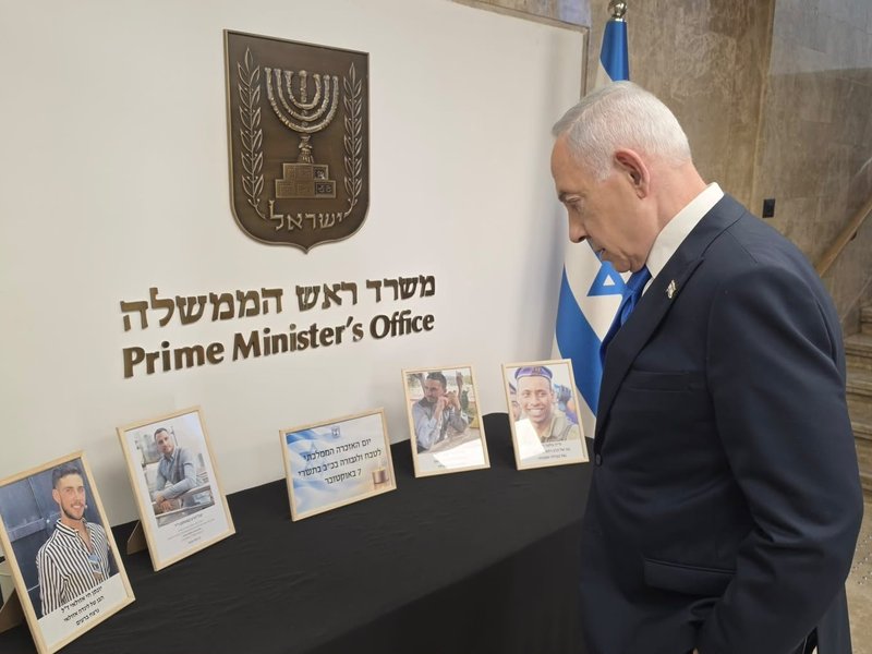 Israeli PM pays homage to victims of Oct 7 terror attack, lights candles in memory