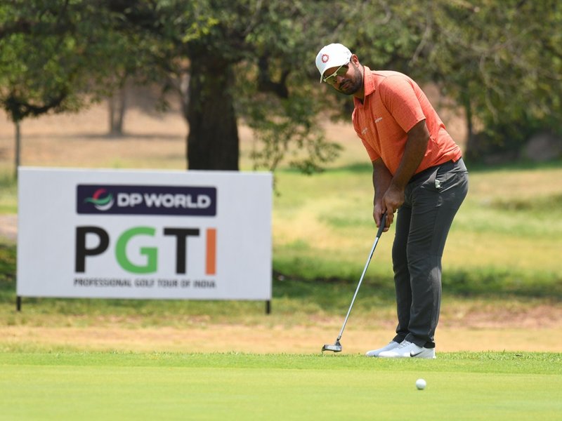 Shubhankar Sharma opens four-shot lead in Kapil Dev Invitational Tour Championship at the Jaypee Greens Golf & Spa Resort in Greater Noida on Thursday. Photo credit: PGTI