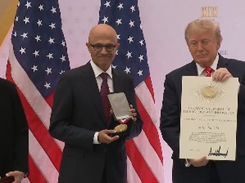 Nadella thanks Trump for top US tech honour