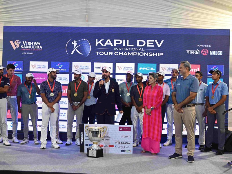 Shubhankar Sharma wins Kapil Dev Invitational Tour Championship by six strokes at the Jaypee Greens Golf & Spa Resort in Greater Noida, Uttar Pradesh, on Saturday. Photo credit: PGTI