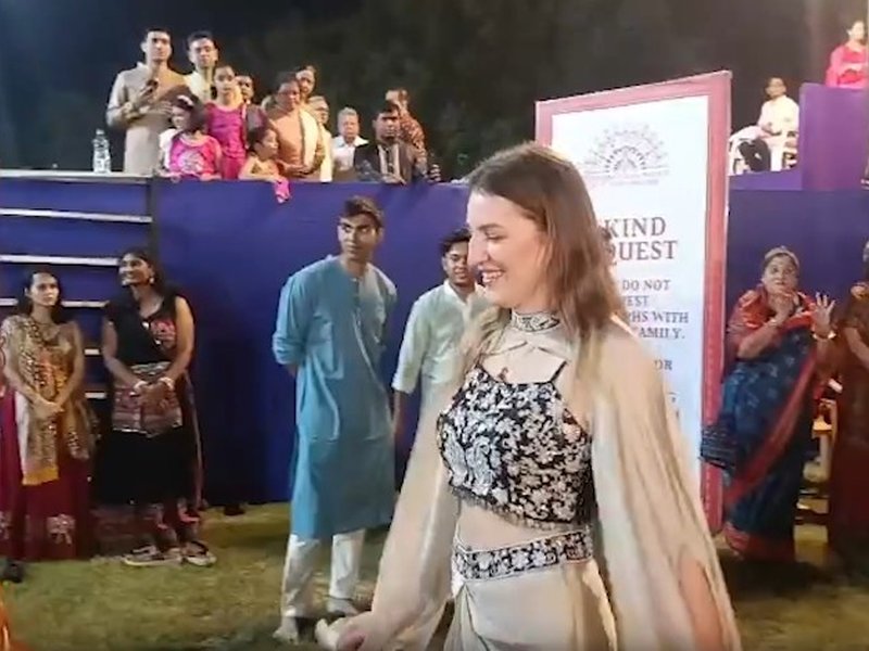 Delegates from 30 countries attend Garba Festival in Vadodara at Laxmi Vilas Palace (Photo: IANS)