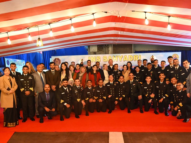 Deepening bilateral maritime bonds: INS Sahyadri hosts reception in Russia's Vladivostok