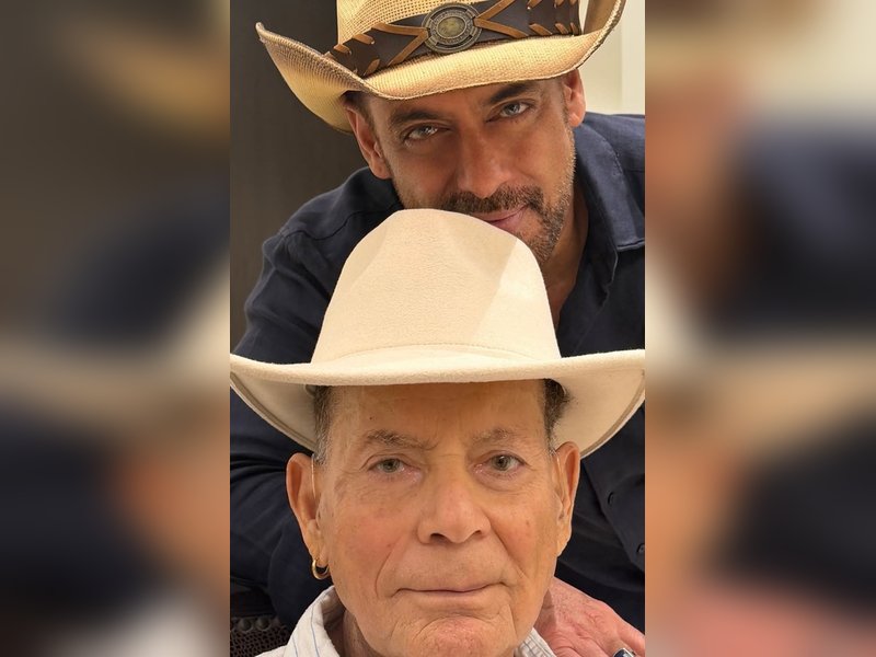 Salman Khan shares pic with Salim Khan, says he's the real monster at 91: God's been kind