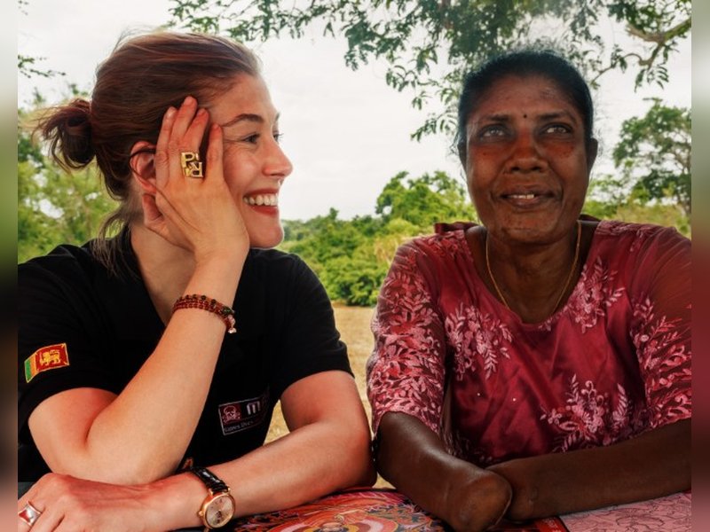 Rosamund Pike highlights landmine survivor Victoria’s story of resilience, urges land clearance