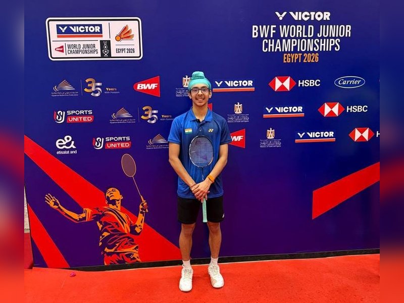 Jagsher Singh Khangurra assured of a medal after reaching boys' singles semifinals in BWF World Junior Badminton Championships in Cairo, Egypt on Thursday. Photo credit: BAI