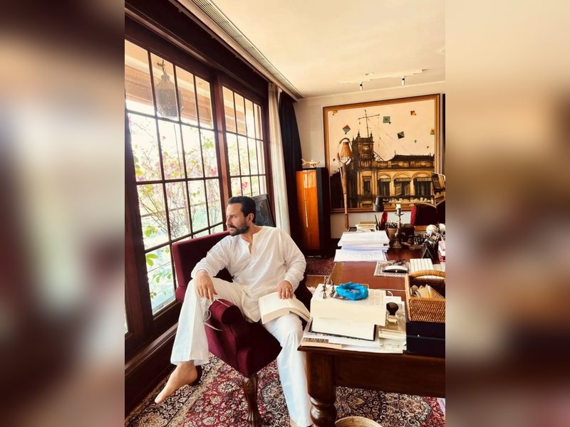 Saif Ali Khan tries to 'understand the window's pane' during his time in the Pataudi library 