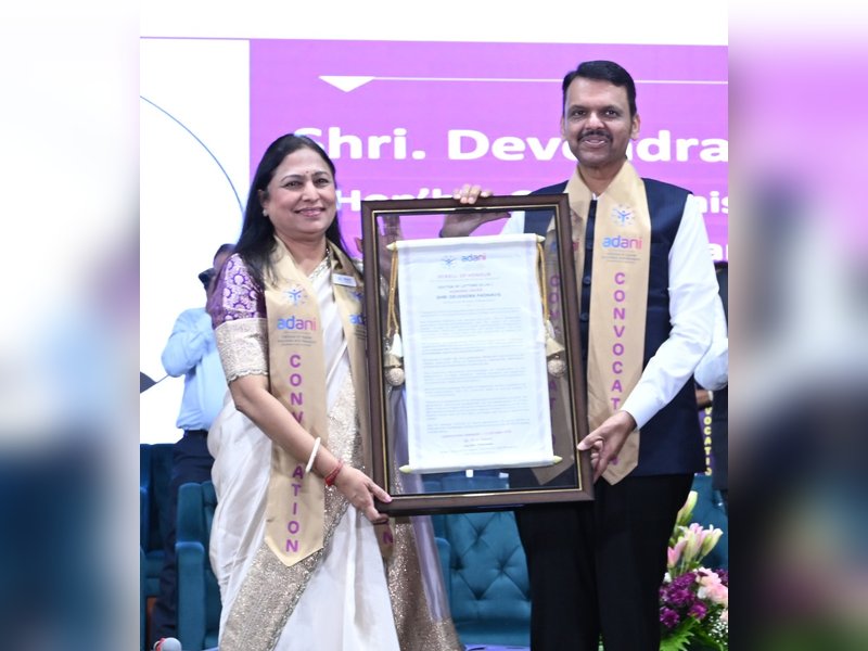 CM Fadnavis conferred Honorary D.Litt. at Adani Institute of Higher Education and Research Convocation
