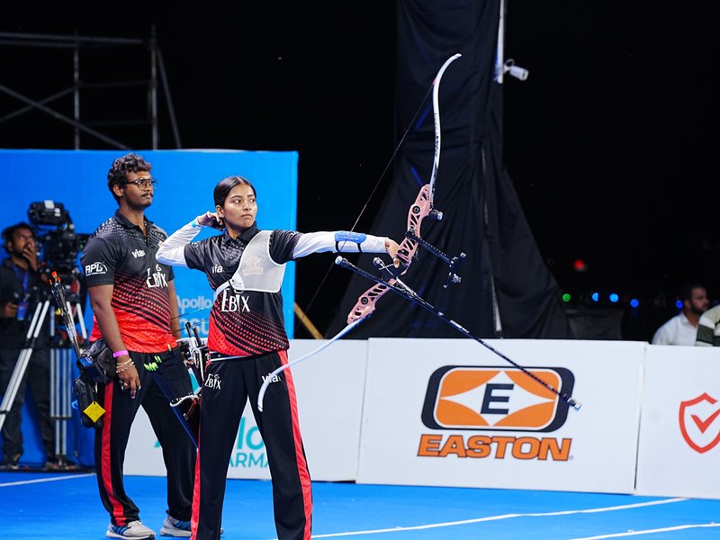 Andrea Becerra, teenager Gatha Khadake impress as Prithviraaj Yodhas defeat Chero Archers in Eliminator 1 of Season 2 of the Archery Premier League (APL) in Hyderabad on Saturday. Photo credit: APL