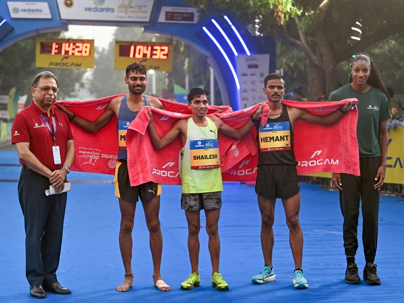 Shailesh Kushwaha, Ankita Dhyani bags Indian Elite honours at Delhi Half Marathon 