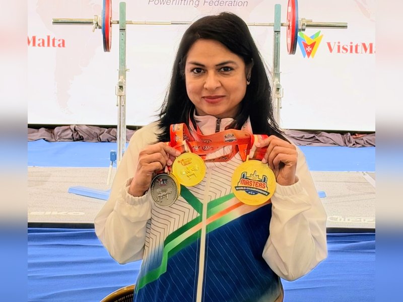 IRS officer Ekta Bishnoi clinches three gold medals at World Masters Classic Powerlifting C'ship 