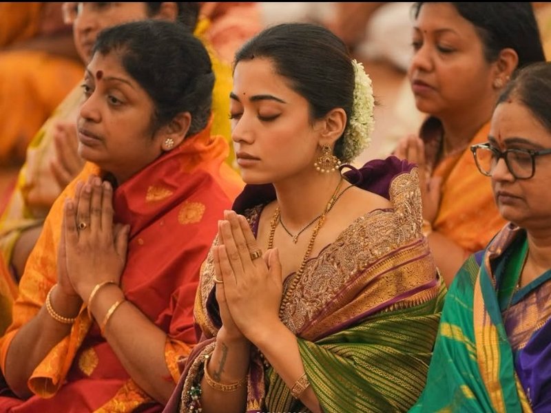 Rashmika Mandanna gets closer to Vijay Deverakonda’s roots during Puttaparthi visit