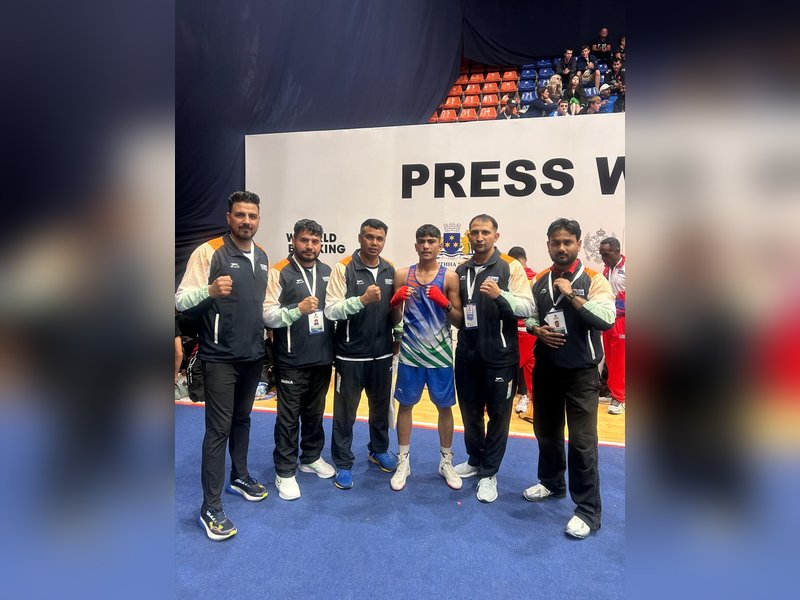 Aditya, Tridev advance to pre-quarterfinals in their respective weight-categories in the 2026 World Boxing U-19 Championships in Budva, Montenegro.. Photo credit: BFI