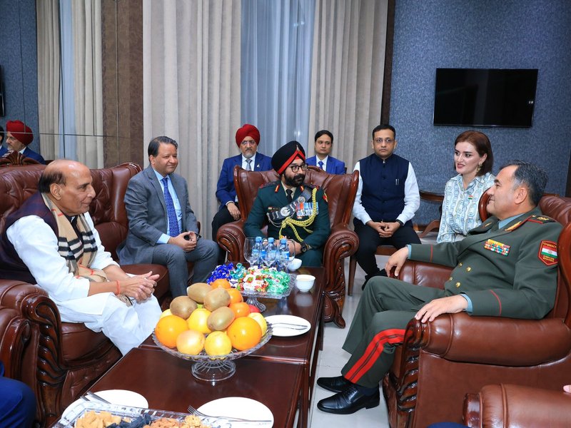 Defence Minister Rajnath Singh discusses capacity building and training with Tajikistan Minister