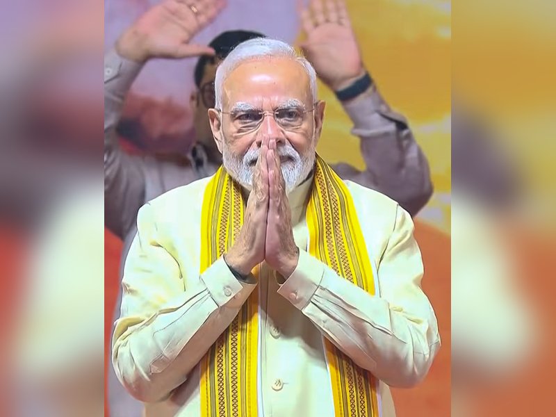 New Delhi: Prime Minister Narendra Modi during Vijayadashami celebrations in New Delhi on Tuesday, October 20, 2026. (Photo: IANS/Video Grab)