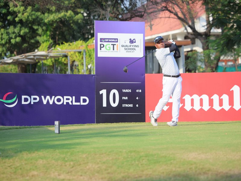 Md Siddikur Rahman fires 69 to emerge first-round leader in the Final Qualifying Stage of the Professional Golf Tour of India (PGTI) at the Kensville Golf & Country Club in Ahmedabad on Tuesday. Photo credit: PGTI