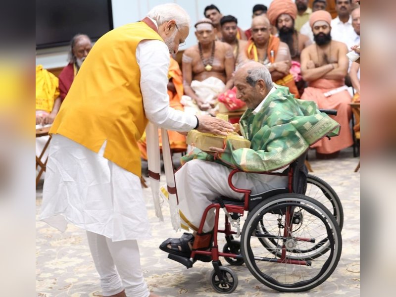 PM Modi expresses grief over demise of Sengol craftsman Vummidi Ethiraj; recalls his contribution to India’s heritage