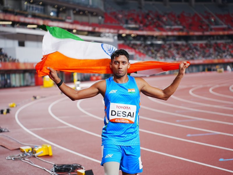 Pranav Desai wins bronze in Men’s 100m T64 in the Para Asian Games 2026 in Nagoya in Japan on Wednesday. Photo credit: PCI