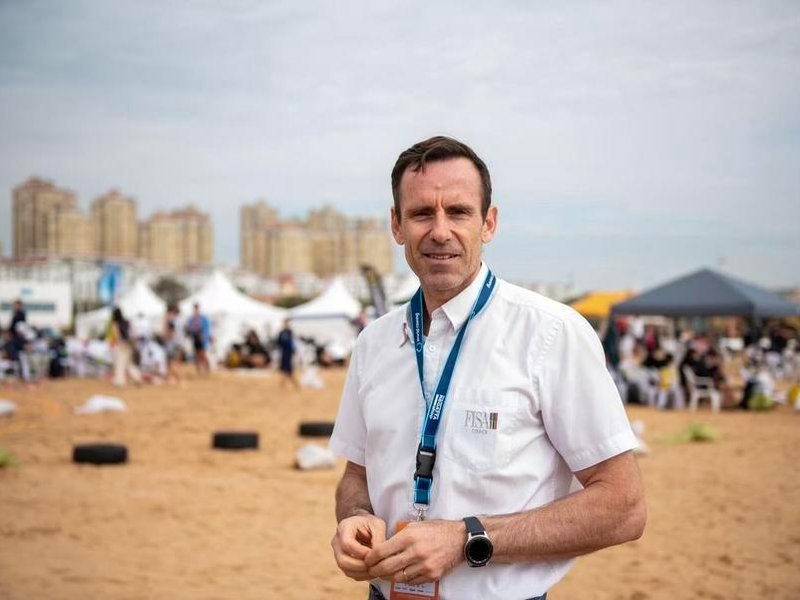 World Rowing President Jean-Christophe Rolland confident in beach sprint's Olympic future. Photo credit: Xinhua