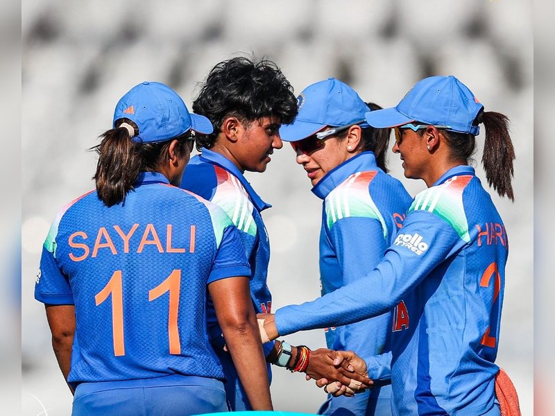 Shree Charani’s four-wicket haul helps India bowl out Zimbabwe for 197 in the first ODI of the three-match series at the BCA Stadium in Kotambi near Vadodara on Friday. Photo credit: BCCI Women/X
